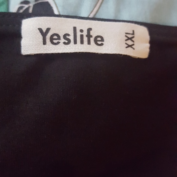 Yeslife💙Black&Light Blue Floral Long Sleeve Dress - Picture 5 of 7